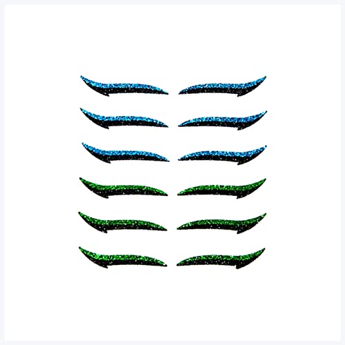 Doppel augenlid aufkleber 6Pairs Bunte wiederverwendbare Eyeliner Aufkleber Langleuchte Selbstklebende Augenlidstreifen Katze Auge Gefälschte Wimpern Glitter Lidschatten Make-up Eyeliner aufkleber (S von DUnLap