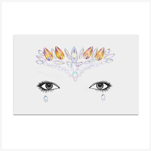 Doppel augenlid aufkleber Acryl Gesicht Kristall Strass Aufkleber Klebstoff Edelsteine ​​Temporäre Gesichtsjuwelen Aufkleber Dekoration for Festliche Partei Augen Make-up Eyeliner aufkleber (Size : 9 von DUnLap