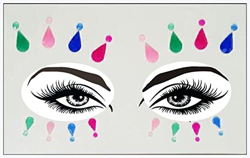 Doppel augenlid aufkleber Neue Acrylharz-Bohrstab Bindi-Aufkleber Handgepickt Böhmen und Tribal-Stil Gesichts- und Augenjuwelen Stirnstufe Bühne Dekor Aufkleber Eyeliner aufkleber (Size : 12) von DUnLap