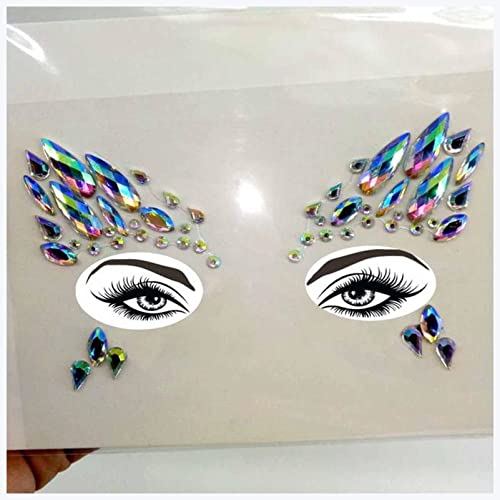 Doppel augenlid aufkleber Neue Acrylharz-Bohrstab Bindi-Aufkleber Handgepickt Böhmen und Tribal-Stil Gesichts- und Augenjuwelen Stirnstufe Bühne Dekor Aufkleber Eyeliner aufkleber (Size : 16) von DUnLap