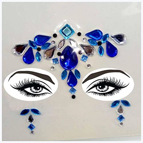 Doppel augenlid aufkleber Neue Acrylharz-Bohrstab Bindi-Aufkleber Handgepickt Böhmen und Tribal-Stil Gesichts- und Augenjuwelen Stirnstufe Bühne Dekor Aufkleber Eyeliner aufkleber (Size : 17) von DUnLap