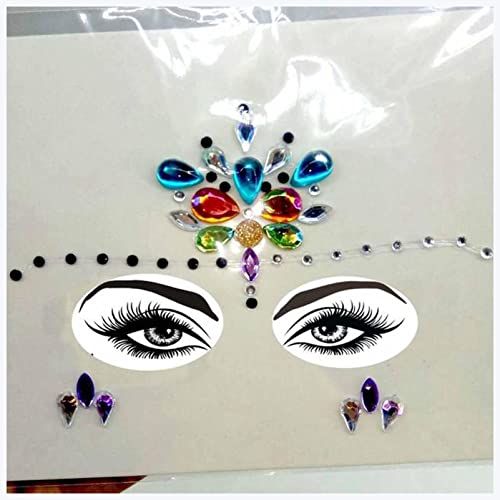 Doppel augenlid aufkleber Neue Acrylharz-Bohrstab Bindi-Aufkleber Handgepickt Böhmen und Tribal-Stil Gesichts- und Augenjuwelen Stirnstufe Bühne Dekor Aufkleber Eyeliner aufkleber (Size : 18) von DUnLap