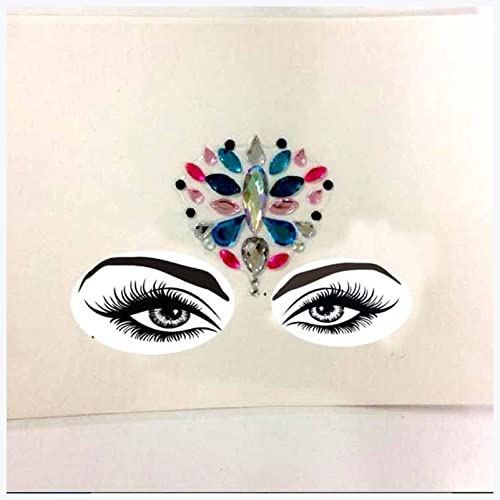 Doppel augenlid aufkleber Neue Acrylharz-Bohrstab Bindi-Aufkleber Handgepickt Böhmen und Tribal-Stil Gesichts- und Augenjuwelen Stirnstufe Bühne Dekor Aufkleber Eyeliner aufkleber (Size : 26) von DUnLap