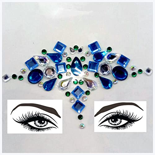 Doppel augenlid aufkleber Neue Acrylharz-Bohrstab Bindi-Aufkleber Handgepickt Böhmen und Tribal-Stil Gesichts- und Augenjuwelen Stirnstufe Bühne Dekor Aufkleber Eyeliner aufkleber (Size : 9) von DUnLap