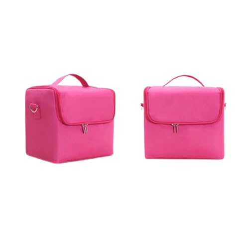 Make-up-Box Frauen Make-up Große Kapazität Multi-Layer Clapboard Kosmetiktasche Tasche Schönheitssalon Tattoo Nail Tool Kit Make up Storage Box (Size : Hot pink Bag) von DUnLap