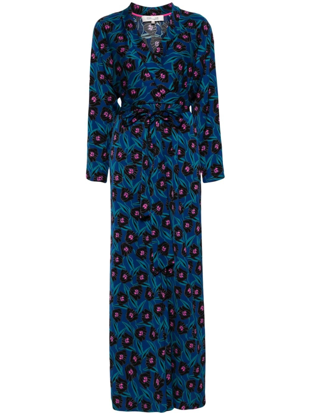 DVF Diane von Furstenberg Maxikleid mit Blumen-Print - Blau von DVF Diane von Furstenberg