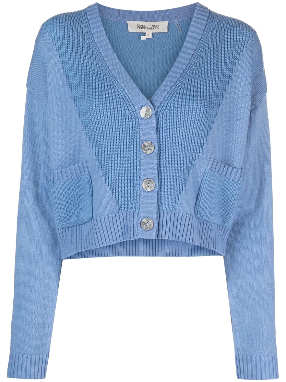 DVF Diane von Furstenberg Paulette Cropped-Cardigan - Blau von DVF Diane von Furstenberg