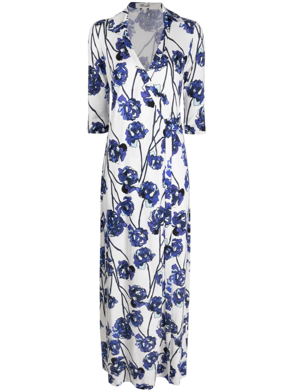 DVF Diane von Furstenberg Seidenkleid mit Blumen-Print - Weiß von DVF Diane von Furstenberg