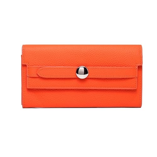 DXFBHWWS Damen-Geldklammern aus Rindsleder, Kartenetuis, echtes Leder, Geldbörsen, Handtaschen, Abendtaschen (Color : Orange) von DXFBHWWS