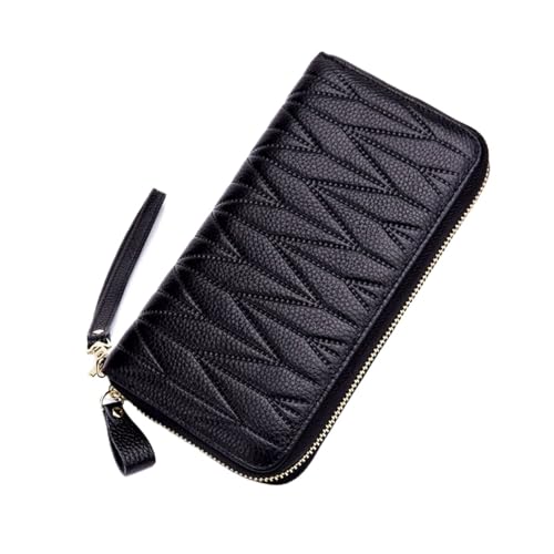 DXFBHWWS Geld-Organizer for Damen, Geldbörsen, Geldklammern, Kartenetuis, echtes Leder, Geldbörsen, Handtaschen (Color : Black) von DXFBHWWS