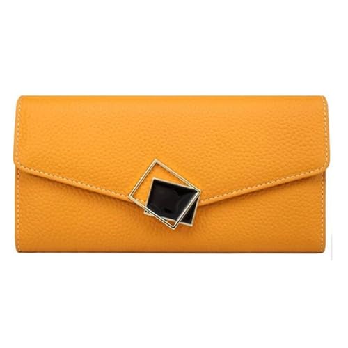 DXFBHWWS Geld-Organizer for Damen, Handtaschen, Geldbörsen aus echtem Leder, Hochzeits- und Abendtaschen, Geldklammern(Yellow) von DXFBHWWS