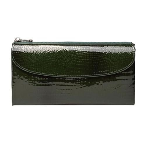 DXFBHWWS Geldscheinklammern for Damen, echtes Leder, Geldbörsen, Hochzeit, Party, Abendtaschen, Handtaschen, Geldbörsen, Geld-Organizer, Kartenetuis(Color:Green) von DXFBHWWS