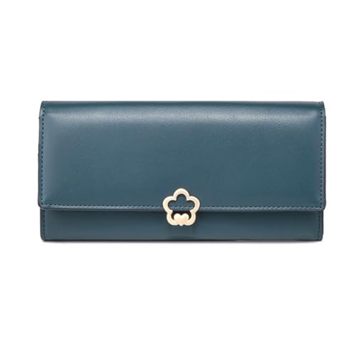 DXFBHWWS Leder-Geld-Organizer, Damen-Handtaschen, Geldbörsen, Geldklammern, Party-Abendtaschen, Geldbörsen (Color : Blue) von DXFBHWWS