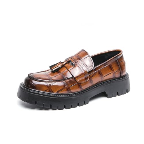 DXSYGMBN Herren Loafer Slip-On Formelle Mode Klassische Bankett Casual Business Formal Schuhe,Braun,41 EU DXSYGMBN Herren Loafer Slip-On Formelle Mode Klassische Bankett Casual Business Formal Schuhe,Braun,41 EU von DXSYGMBN