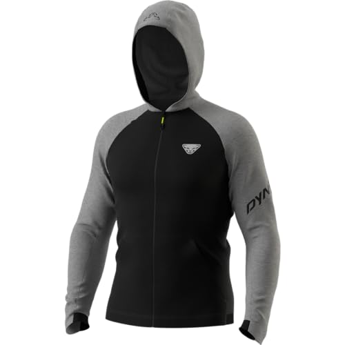 DYNAFIT M 24/7 Polartec Zip Hoody Colorblock-Grau-Schwarz - Polartec Funktionale bequeme Herren Fleece Jacke, Größe M - von DYNAFIT