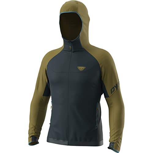 DYNAFIT M Transalper Polartec Hooded Jacket Colorblock-Blau-Grün - Polartec Vielseitige atmungsaktive Herren Fleece Kap von DYNAFIT