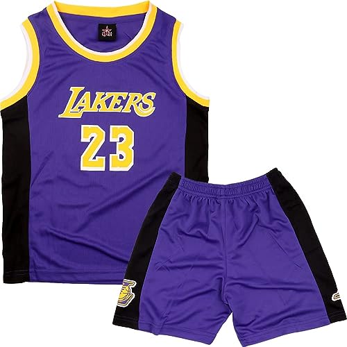 DaceStar Basketball Kinder Trikot 2 Stücke,Jungen Basketball Trikot Kinder,Weiß Basketball Kleidung Kinder,Basketball Kinder Kleidung Jungs,Basketball Jersey + Basketball Shorts Kinder Lila (2XL/170) von DaceStar