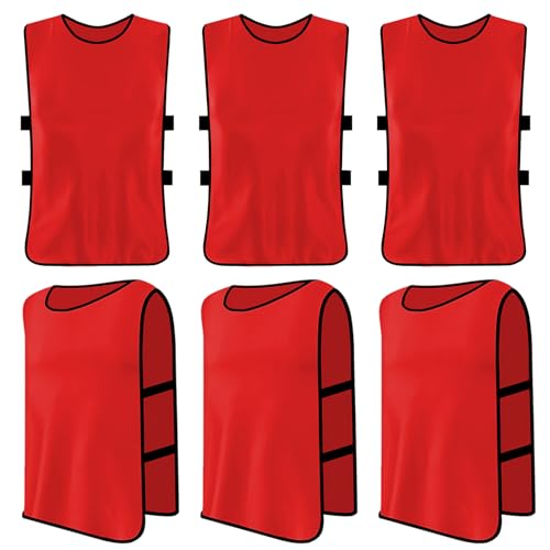 Daelesr 6 Stück Trainingsleibchen Basketball für Kinder, Sport Training Lätzchen, Fußball Leibchen Kinder Set, Sport Trikot Leibche für Fussball, Rugby, Netzball, Cricket, Volleyball, Hockey (Rot) Daelesr 6 Stück Trainingsleibchen Basketball für Kinder, Sport Training Lätzchen, Fußball Leibchen Kinder Set, Sport Trikot Leibche für Fussball, Rugby, Netzball, Cricket, Volleyball, Hockey (Rot) von Daelesr