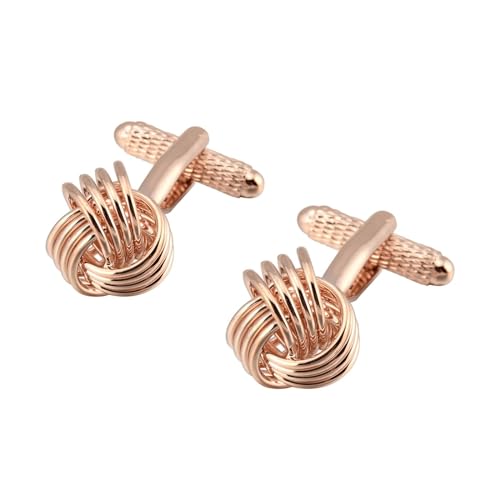 Daesar Hemd Manschettenknöpfe Herren, Personalisierte Manschettenknöpfe Knoten Hochzeit Manschettenknopf Rosegold, Cufflinks Shirt for Men von Daesar