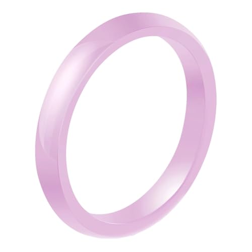 Daesar Herren Ring Personalisiert, Ringe Keramik Schmal 3MM Glänzend Bandring Rosa Ring Große 52 (16.6) von Daesar