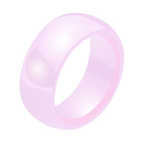 Daesar Herren Ringe Keramik Rosa, Ring Personalisiert Breit 8MM Glänzend Bandring Ring Gr.54 (17.2) von Daesar