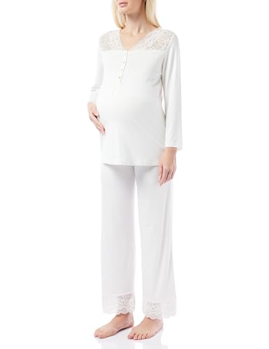 Dagi Women's Viscose Maternity Pyjama, Ecru, S Pajama Set, S von Dagi