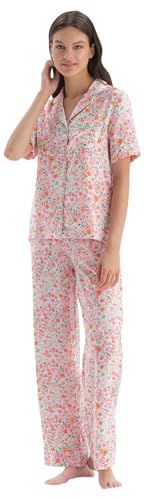 Dagi Women's Viscose Pyjama, Pink Printed, 40 Pajama Set von Dagi