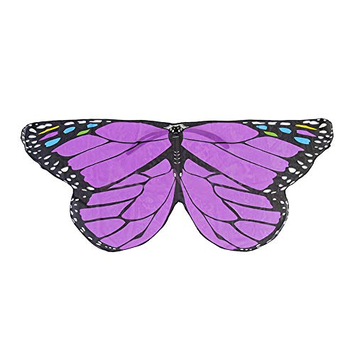 Finsink Kinder Schmetterlingsflügel Schal mit weichem, leichtem Material als Kostümzubehör für Show, Daily, Party (lila) von Daity