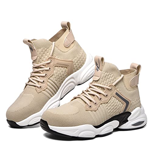 Dajingkj Modische Stahlkappe Schuhe für Herren Leichte Arbeitsschutzschuhe Industriekonstruktion Outdoor Sneakers Wanderschuhe, beige, 42.5 EU von Dajingkj