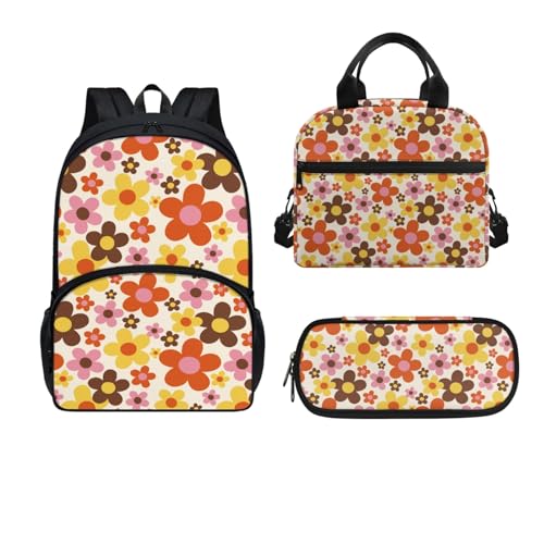 Dajingkj Schulranzen Set Jungen Mädchen ab 1. Klasse Schulranzen Set 3-Teilig mit Federmäppchen Lunchbag Grundschule Schulrucksack für Kinder Ranzen für Schule Geschenke für Schule und Reise von Dajingkj