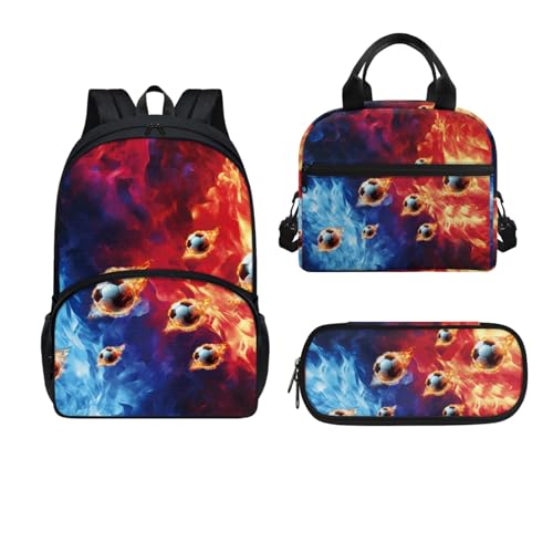 Dajingkj Schulrucksack Teenager Mädchen Jungen Kinder Schulranzen Set mit Lunchbag und Federmappe Rucksack Büchertasche für Grundschule Mittelschule von Dajingkj