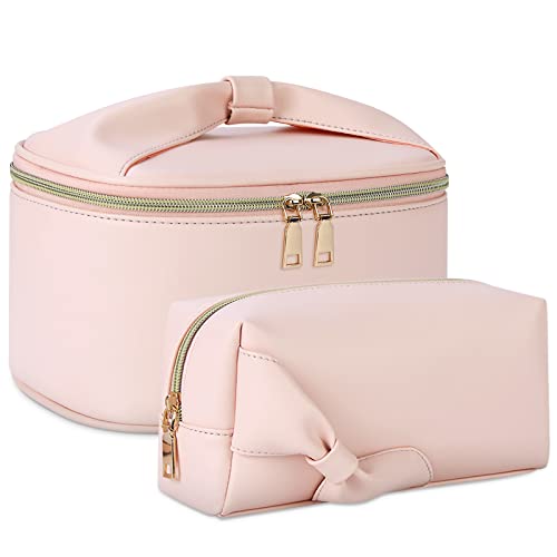 Dakuly Kosmetiktasche Kulturtasche Damen Kulturbeutel Reise Große Schminktasche Make up Tasche Organizer Waschbeutel Mädchen 2 Stücke Rosa von Dakuly