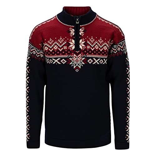 Dale of Norway 140th Anniversary Sweater Men Größe L Navy/red Rose/Off White von Dale of Norway