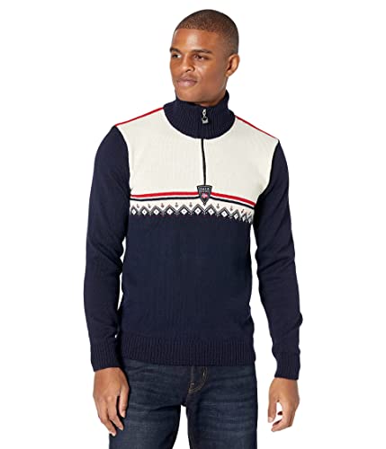 Dale of Norway Herren Lahti Pullover, Navy-Off White-Raspberry, M von Dale of Norway