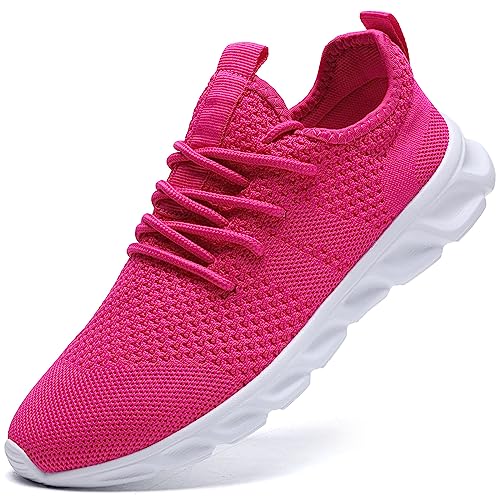 Sneaker Damen Sportschuhe Schuhe Turnschuhe Laufschuhe Tennisschuhe Fitnessschuhe Walkingschuhe Slip On Leichte Damenschuhe Rosa 37 von Damyuan