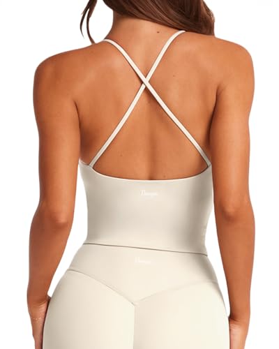 Danysu Sculpt Workout-Tanktop für Damen, rückenfrei, lange Sport-BHs, mit Riemen, gepolstert, Yoga-Top, #2. Rundhalsausschnitt, Zitronenglasur, Groß Danysu Sculpt Workout-Tanktop für Damen, rückenfrei, lange Sport-BHs, mit Riemen, gepolstert, Yoga-Top, #2. Rundhalsausschnitt, Zitronenglasur, Groß von Danysu