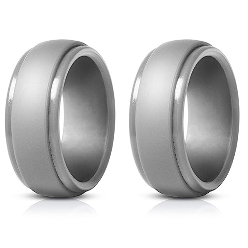 Darmlly 2 Stück Beliebte Herren-Silikon-Ringe, Damen-Silikon-Ehering, Umweltfreundlicher Outdoor-Sport-Ring, 8 Mm, 13 von Darmlly