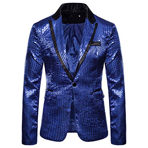 Darringls Sakko Herren Sportlich Regular Fit - Pailletten Blazer Herren Karneval Anzugjacke Vintage Freizeitjacke Mit Knopf Smoking Jacket Glitter-Sakko Für Hochzeit,Party,Festlich von Darringls