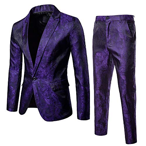 Herren Disco Sets Metallic Pailletten Anzüge 70er Jahre Disco Kostüm inklusive glänzender Jacke und Hose Pailletten Anzugjacke Freizeitanzug üBergangsjacke Blazerjacke Sakkos-Anzugjacken Set von Darringls