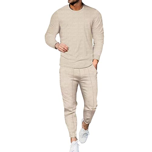 Herren Freizeitanzug Rundhals Pullover Lang Sporthose Jogginganzug 2-teiliges Set Gym Fitness Runningwear Outdoor Hausanzug Freizeitanzug Atmungsaktiv Comfort Sportanzug Für Männer Laufanzug von Darringls