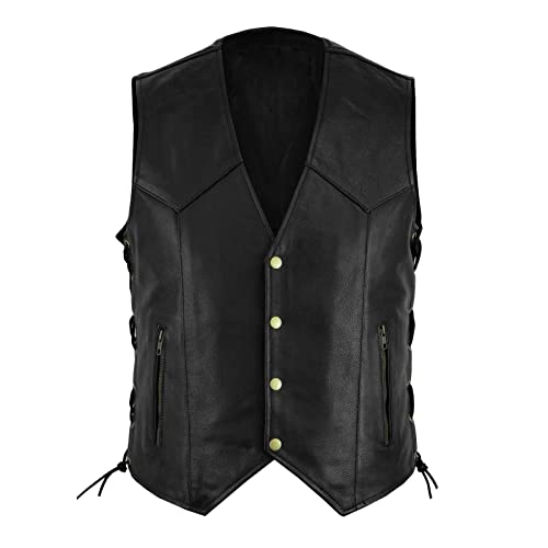 Kutte Biker Herren Lederweste Steampunk Vintage Motorrad Weste Leatherick Ärmellos Jacke Freizeit Herbst Winter mit Tasche Herrenweste Oberteil Männer Kutte Biker Herren Lederweste Steampunk Vintage Motorrad Weste Leatherick Ärmellos Jacke Freizeit Herbst Winter mit Tasche Herrenweste Oberteil Männer von Darringls