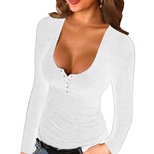 Dasongff Damen Blusen Sexy Tief V-Ausschnitt Kurzarm Crop Tops Knit Shirts Modisch Bluse Slim Fit Einfarbig Elegante Oberteile Tops Leicht Shaper Top Perfect Fasching Partytop von Dasongff