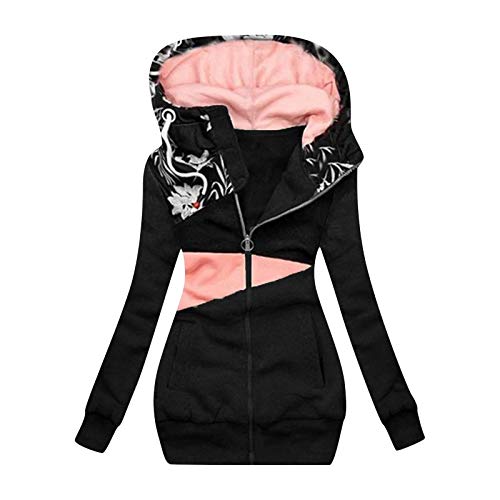 Dasongff Damen Kapuzenpullover Hoodie Kapuzenjacke Sweatjacke Mantel Sweatshirt Zip Jacke Mit Kapuze Lange Gefüttert Herbst Winter Outdoor Leichte Sportjacke Winterjacke von Dasongff