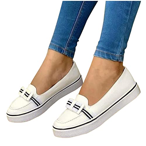 Dasongff Damen Laufschuhe Mokassins Bootsschuhe Loafers Freizeit Schuhe Flache Fahren Halbschuhe Casual Slippers Schleife Freizeit Loafer Faule Schuhe Turnschuhe Freizeitschuhe von Dasongff