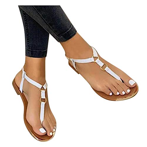 Dasongff Fauean Damen Flip Flops Flache Sandalen mit Riemchen Strass Glitzer Zehentrenner Sandals Flip Toe-Thong Sommerschuhe Elegant Römersandalen Pantoletten Sommer Hausschuhe Strandschuhe von Dasongff