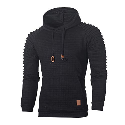 Dasongff Herren Sweatshirt Mode Herren Lange Ärmel Kapuzenpulli Tops Jacke Taschen Mantel Schrägem Reißverschluss Outweart Sweatshirt Kapuzenpullover von Dasongff