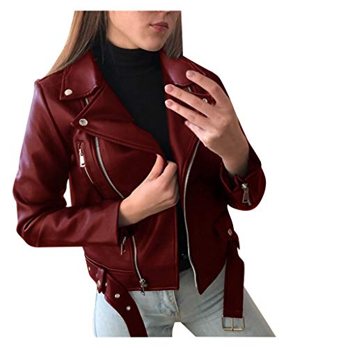 Dasongff PU Lederjacke Damen Wildleder Biker Jacke Slim Fit Moto Biker Kurzmantel Frauen Jacke Multi Größe Schwarz von Dasongff