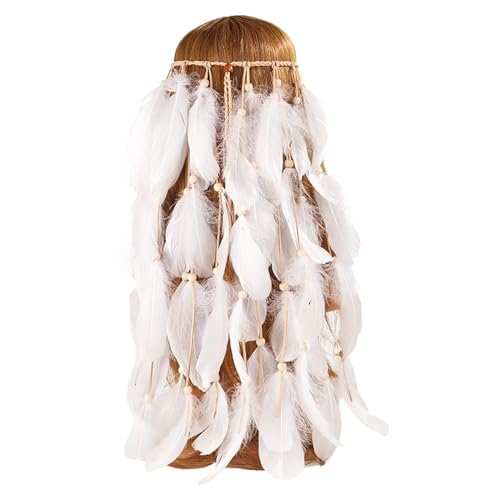 Feder Stirnband 20Er, Boho-Hippie-Kopfschmuck, Retrostil Women Feather Hairband Amazon Bohemian Feather Headband Haarschmuck Boho Hippie Stirnband Fancy Federschmuck Böhmische Kopfbedeckung von Dasongff