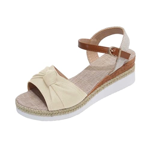 Keilsandalen Damen, Sommer Sandalen Damen Bequem, Komfort Stiefeletten Open Toe Schuhe Slingback-Sandalen Römischer Flip Flops für Frauen Frauensandalen Pantoletten Anti-Rutsch-Sandalen von Dasongff