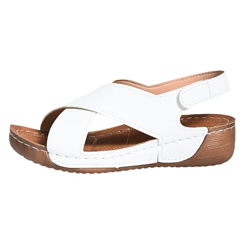 Keilsandalen Damen Sommer, OrthopäDische Sandalen Damen, Komfort Stiefeletten Frauen Strand Schuhe Slingback-Sandalen Römischen Stil Flip Flops für Frauen Keilriemensandalen von Dasongff